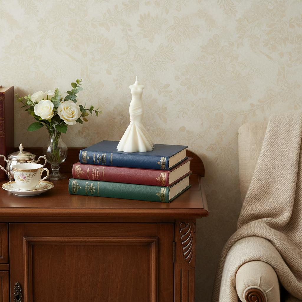722961 4 in. Ivory Unscented Dimensional Form Candle
