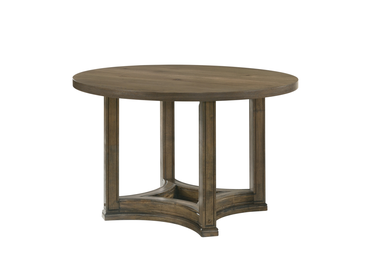 631289 47 in. Oak Solid Wood Frame Base Round Top Dining Table