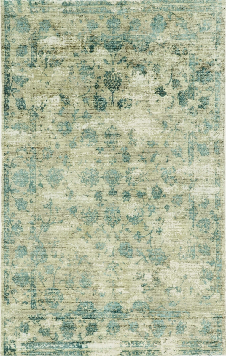 5 x 7 ft. Viscose Sand & Blue Area Rug