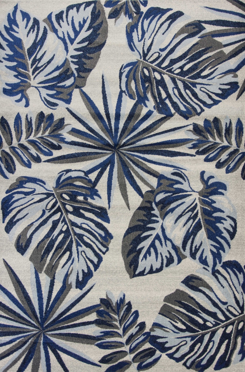 353642 3 ft. 3 in. x 4 ft. 11 in. Polypropylene Grey & Blue Area Rug