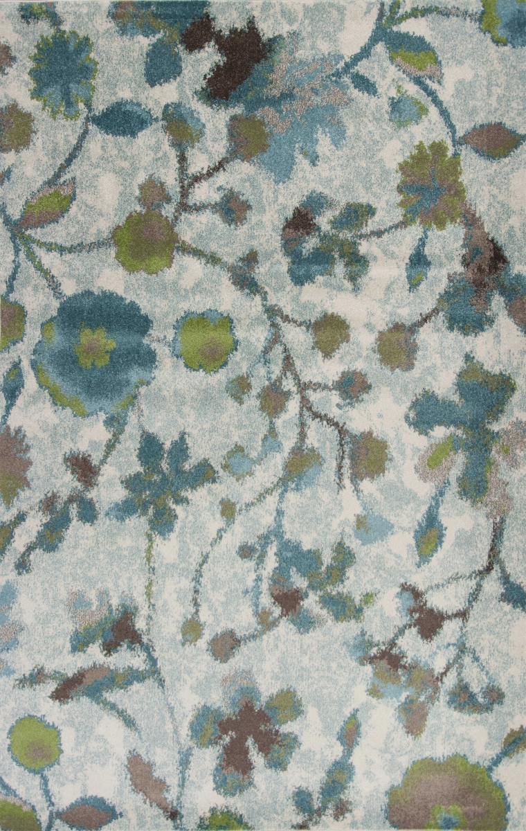 349848 7 ft. 10 in. x 10 ft. 10 in. Polypropylene Teal Area Rug