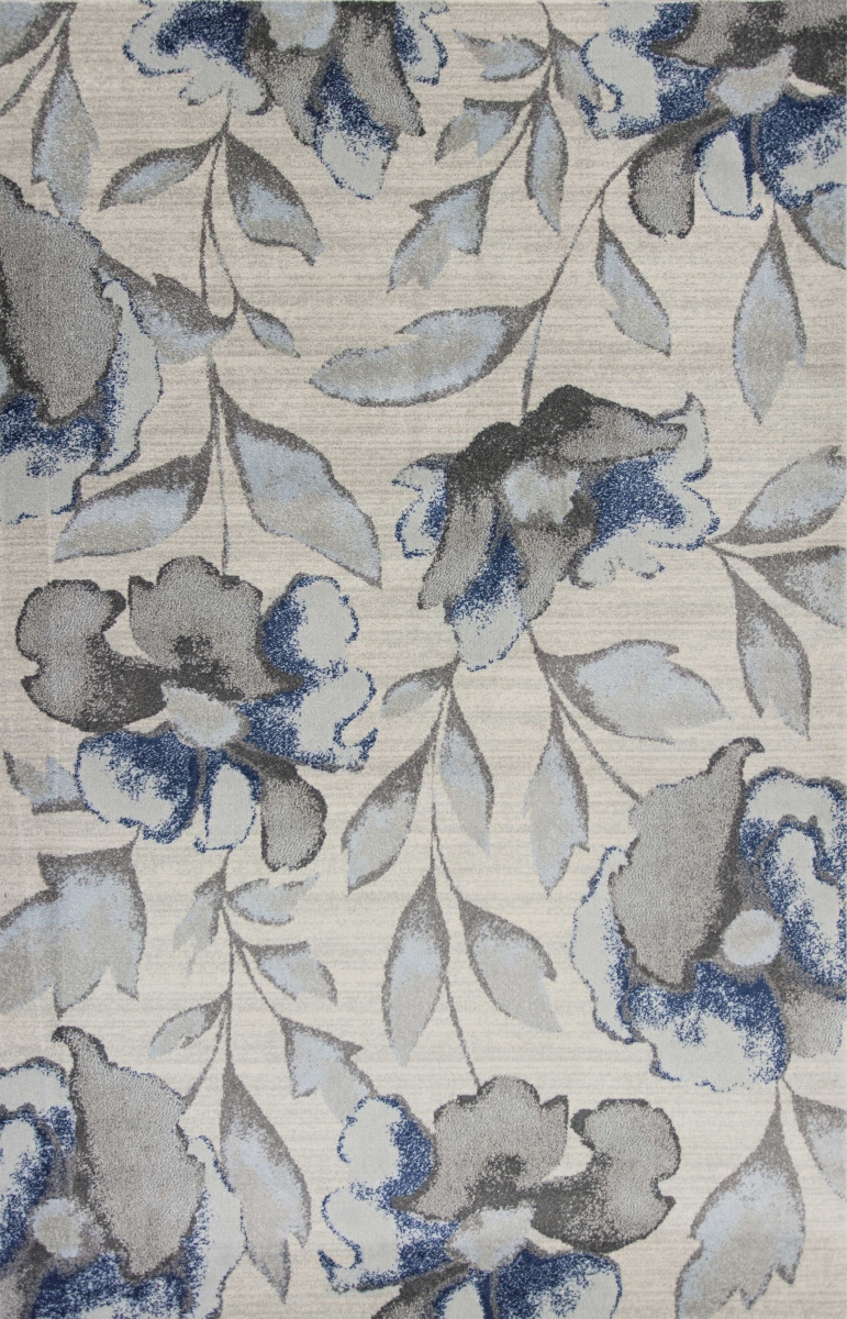 9 ft. 10 in. x 13 ft. 2 in. Polypropylene Grey & Blue Area Rug