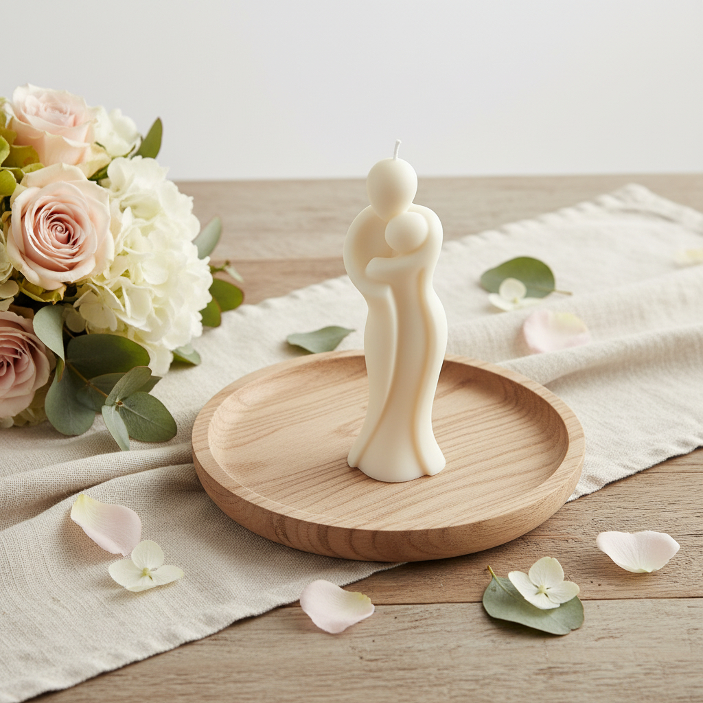 723296 2 in. White Unscented Mother & Child Dimensional Candle