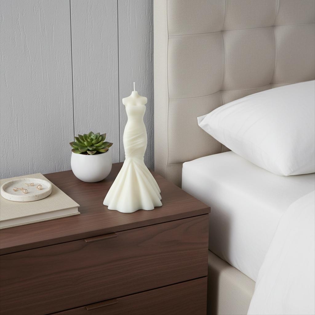 722965 4 in. Ivory Rose Petals Scented Dimensional Form Candle