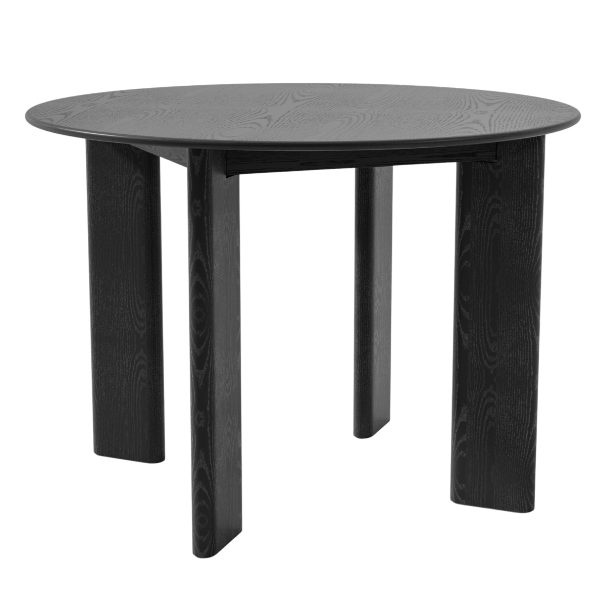 712175 42 in. Black Solid Wood Round Top Dining Table