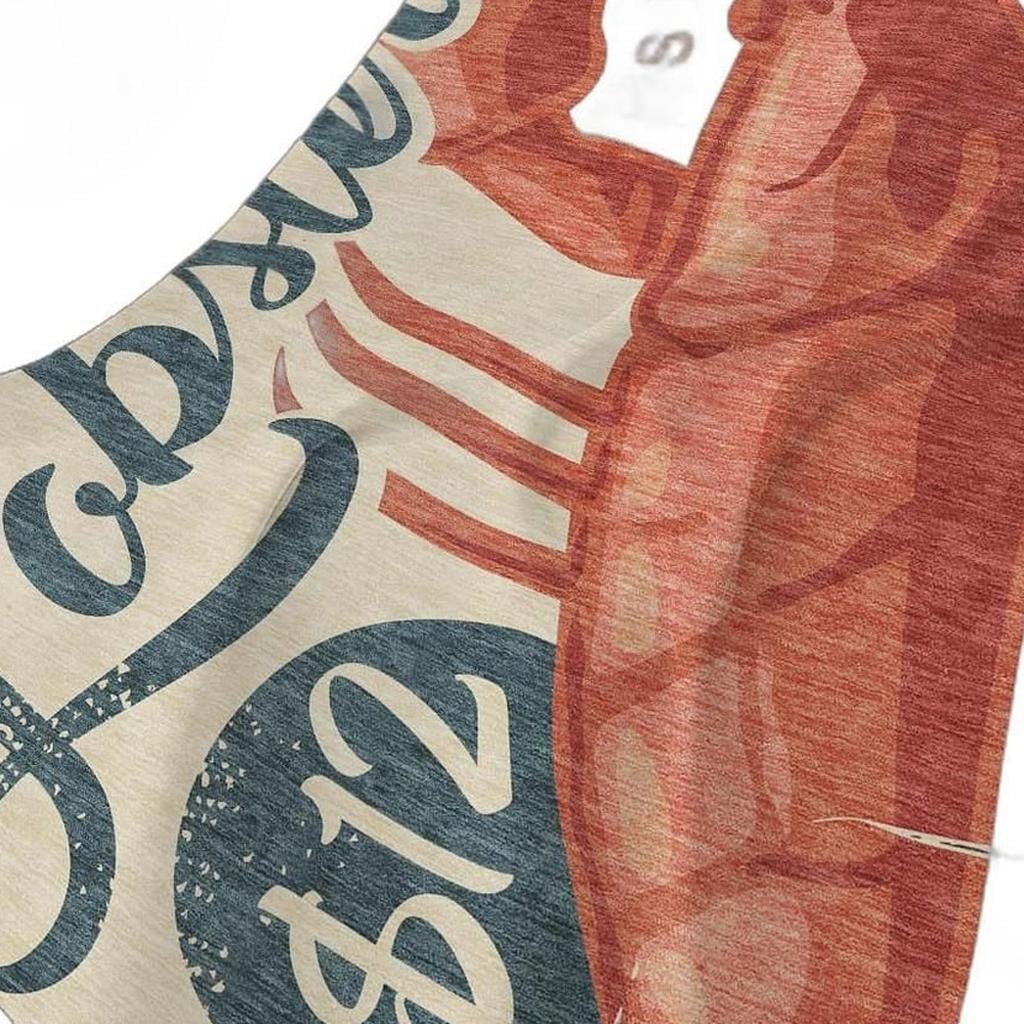 712532 50 x 70 in. Beige Blue & Red Lobster Plush Throw Blanket