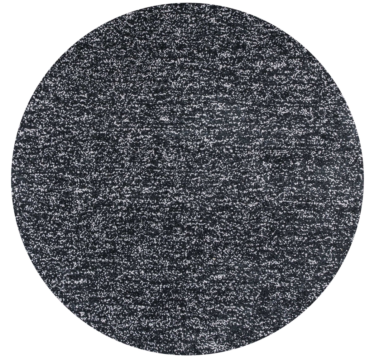 349772 8 ft. Round Polyester Black Heather Area Rug