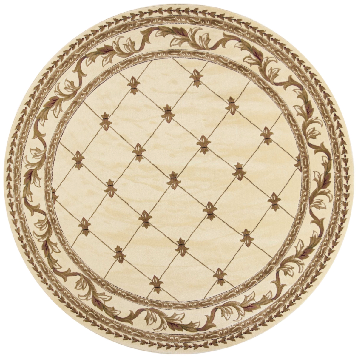 7 ft. 7 in. Round Polypropylene Ivory Area Rug