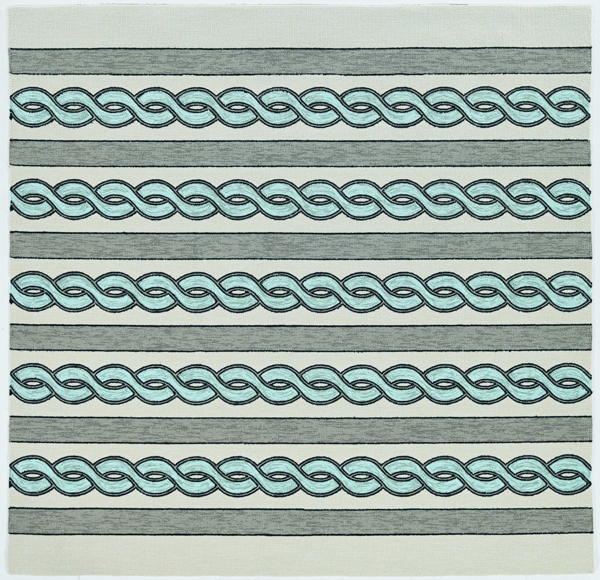 354100 7 ft. Square UV-Treated Polypropylene Ivory & Spa Area Rug