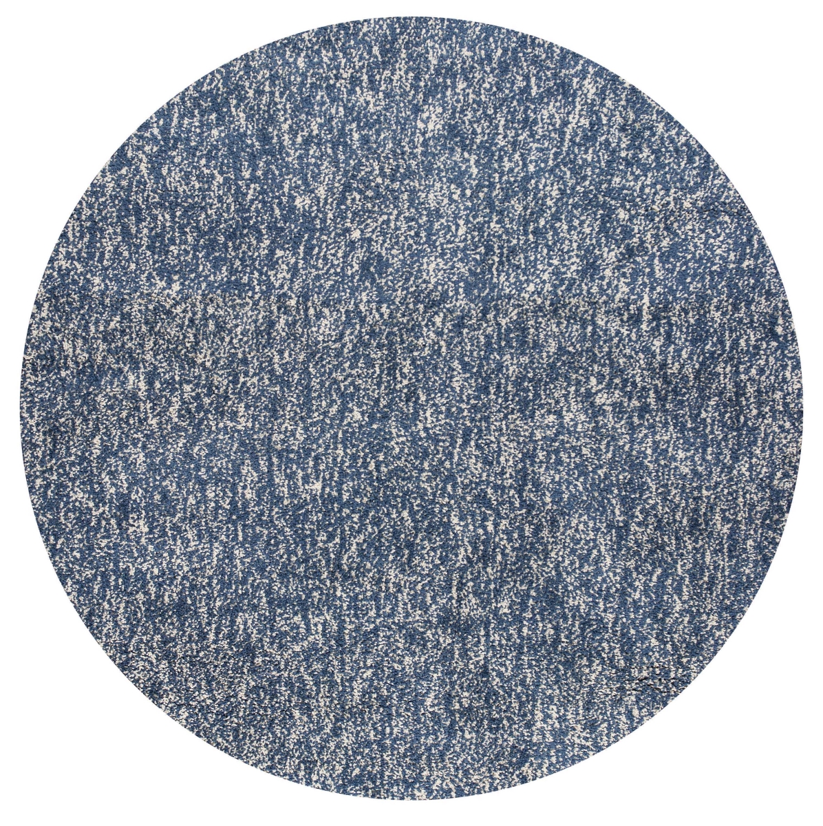 349778 8 ft. Round Polyester Indigo & Ivory Heather Area Rug