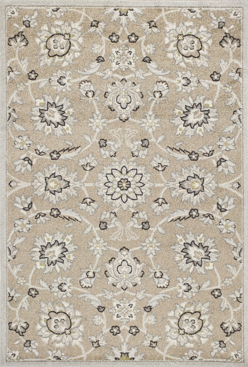 352597 6 ft. 7 in. x 9 ft. 6 in. UV-Treated Polypropylene Beige & Grey Area Rug