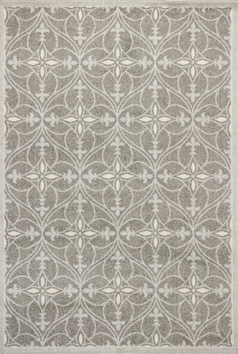 353455 3 ft. 3 in. x 4 ft. 11 in. UV-Treated Polypropylene Grey Area Rug