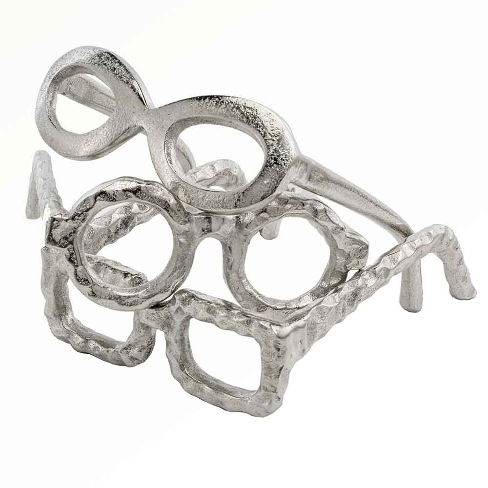 6.5 x 6 x 2 in. Gafas Round Silver Spectacles Accent