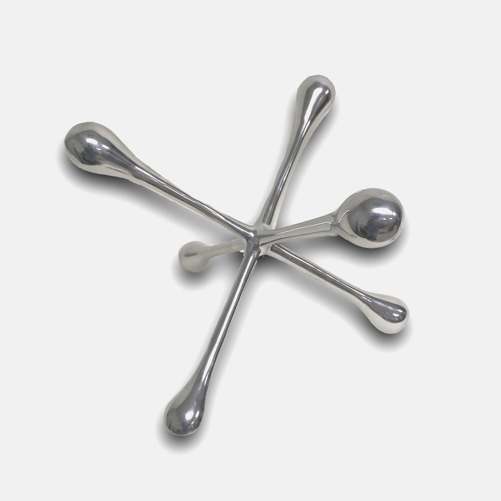 12 x 12 x 9 in. Silver Cantillo Extra Large Decorative Jack Sculpture