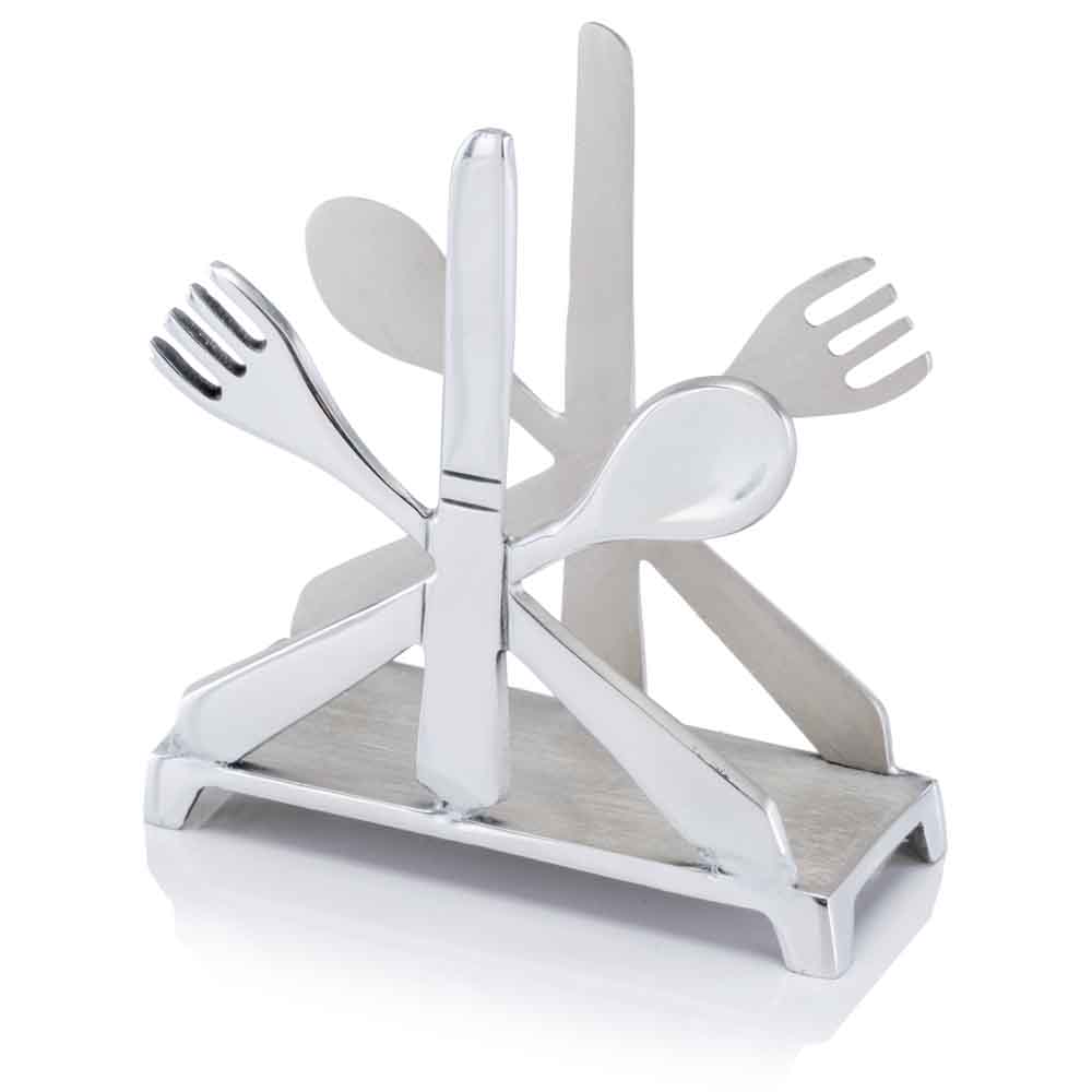 Picture of HomeRoots 354753 2 x 5.5 x 5.5 in. Buffed Cubiertos Cutlery Napkin Holder