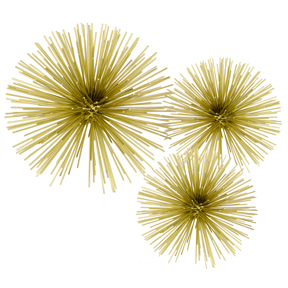 8 x 8 x 8 in. Pilluelo Urchin Medium Antique Gold Sphere