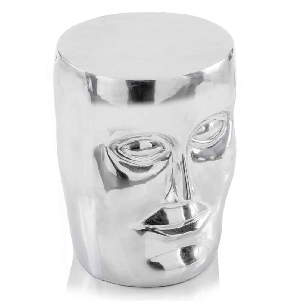 13 x 13 x 18 in. Silver Cara Alum Face Stool