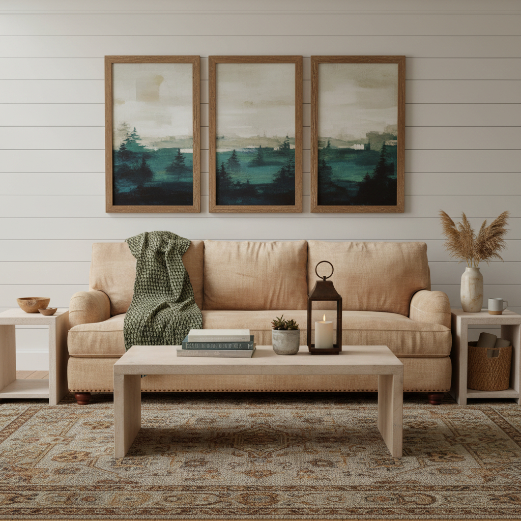 555398 Natural Solid Wood Distressed Sled Coffee & End Tables Set - 3 Piece