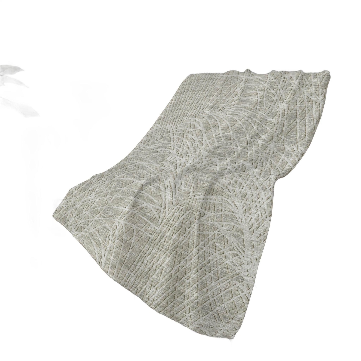 699021 50 x 70 in. Beige & Gray Abstract Polyester Woven Plush Throw Blanket
