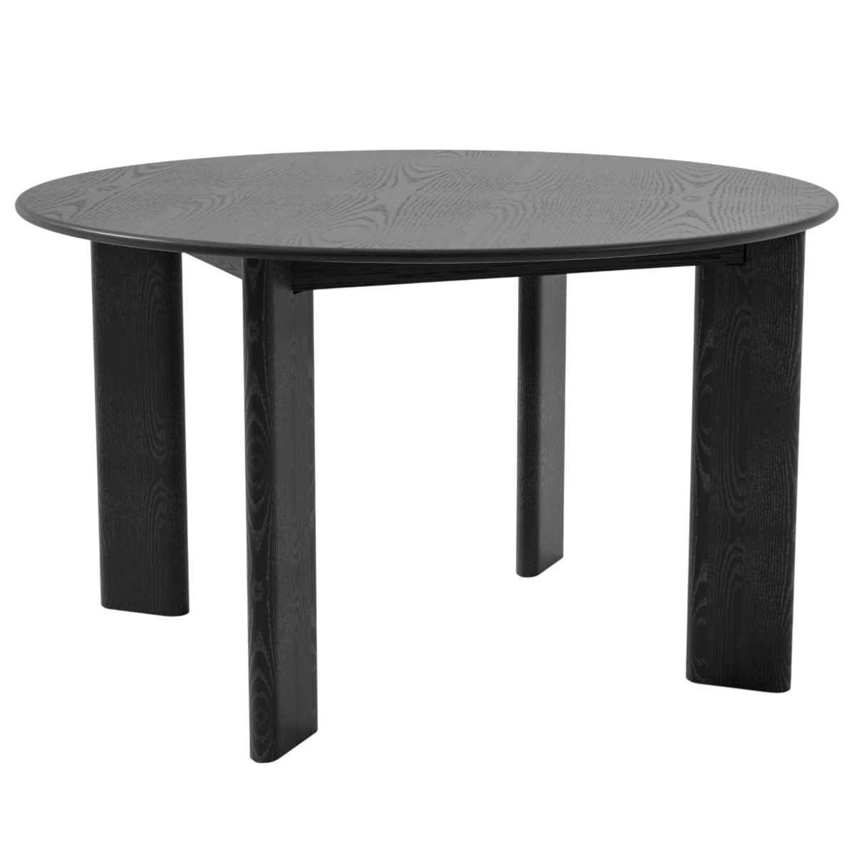 712181 51 in. Black Solid Wood Round Top Dining Table