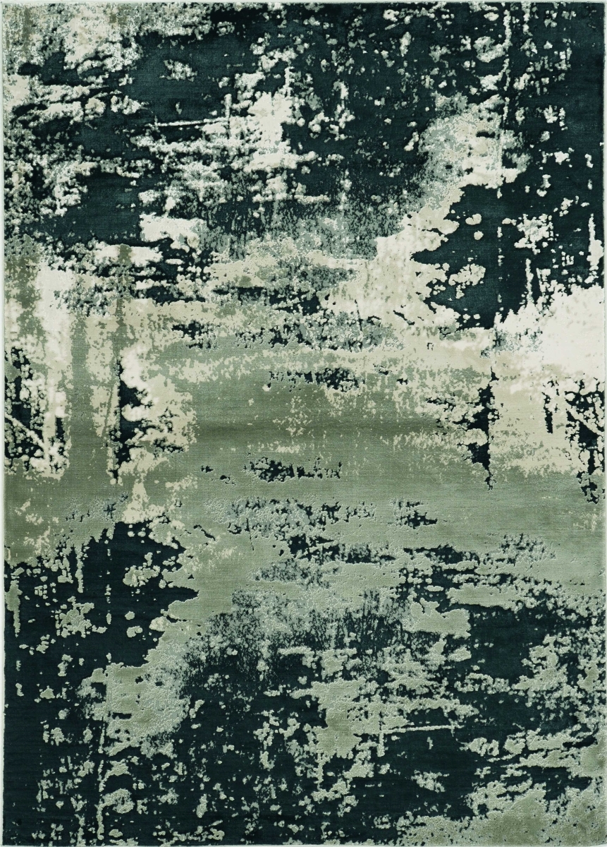 349968 7 ft. 10 in. x 10 ft. 10 in. Polyester Silver Charcoal Area Rug