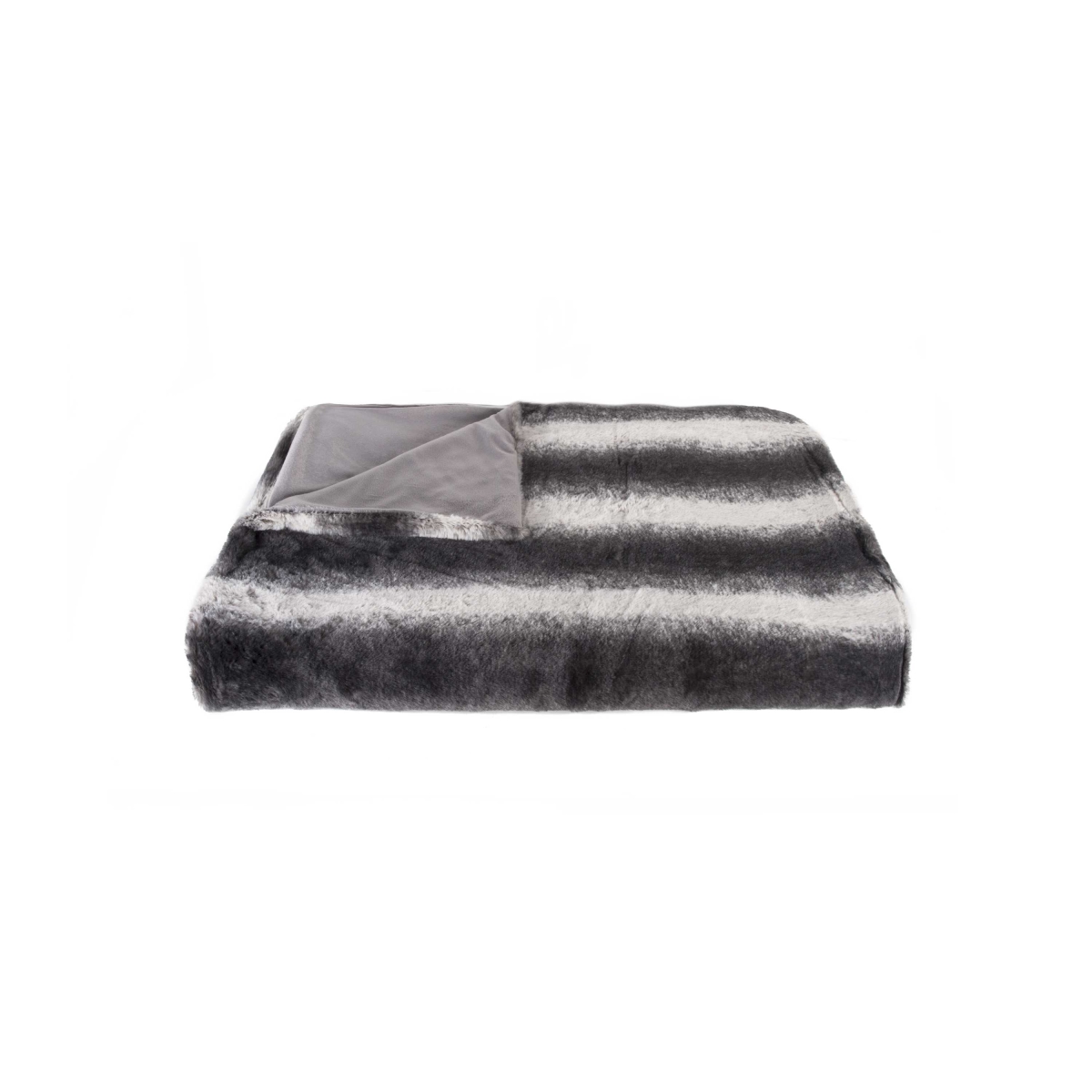 50 x 60 in. Irving Charcoal & White Fur Throw