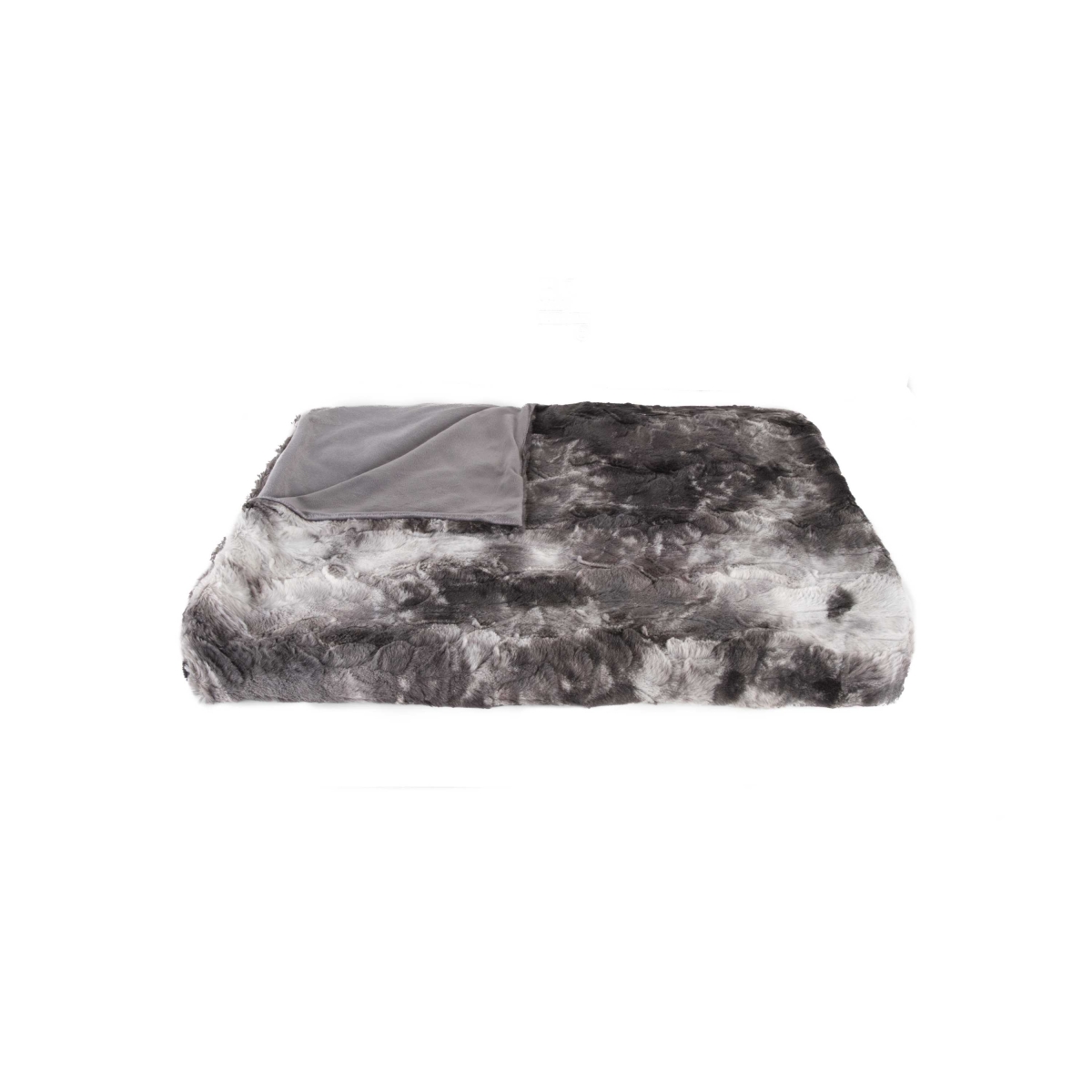 50 x 60 in. Naples Charcoal & Grey Fur Throw