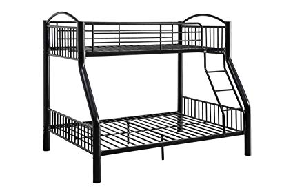 286161 78 x 56 x 67 in. Twin Over Full Black Bunk Bed
