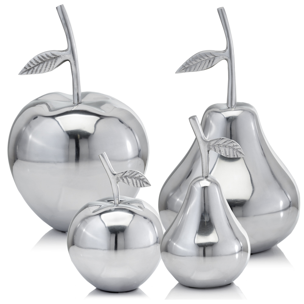 354621 5.5 x 5.5 x 11 in. Buffed Manzano Polished Apple Accent