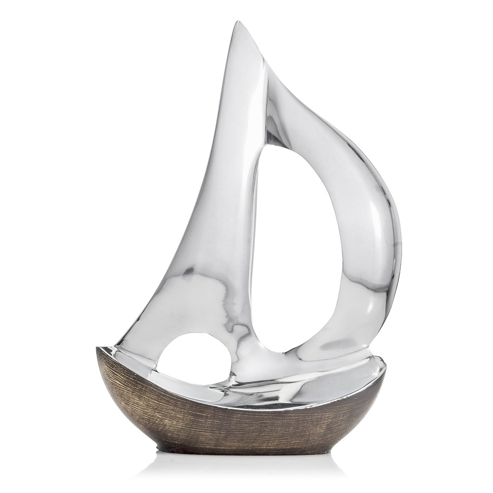 354618 3 x 8 x 12 in. Buffed & Brown Threads Velero Dark Hull Sailboat