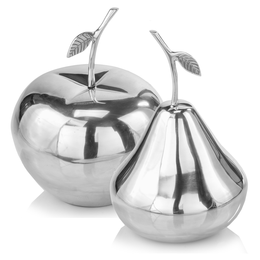 Polished Pear Accent - Buffed Silver - 12 x 12 x 17 in. - Extra Large