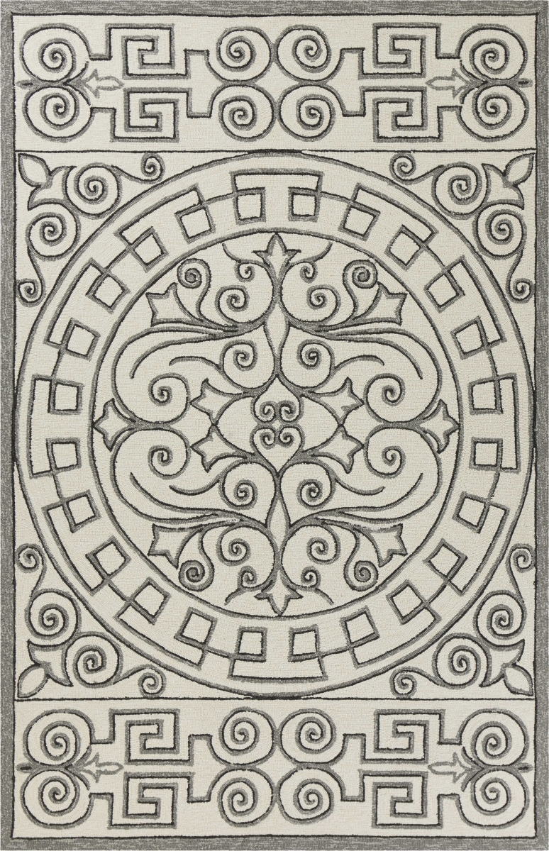 5 x 7 ft. 6 in. UV-Treated Polypropylene Ivory & Grey Area Rug
