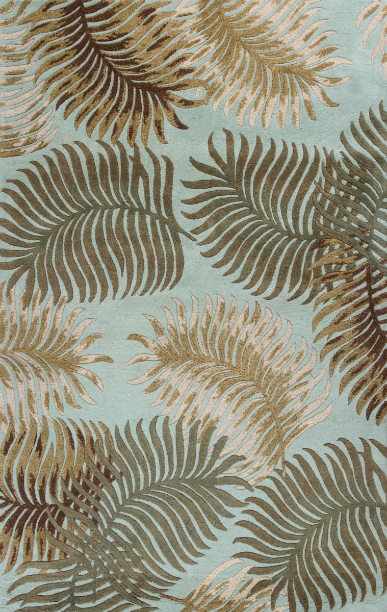 349811 5 ft. x 8 ft. Wool Aqua Area Rug