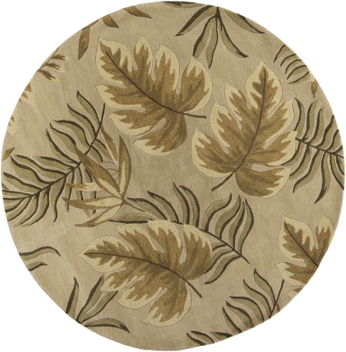 7 ft. 6 in. Round Wool Sand Area Rug