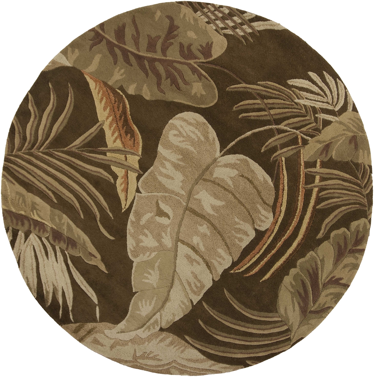 7 ft. 6 in. Round Wool Mocha Area Rug