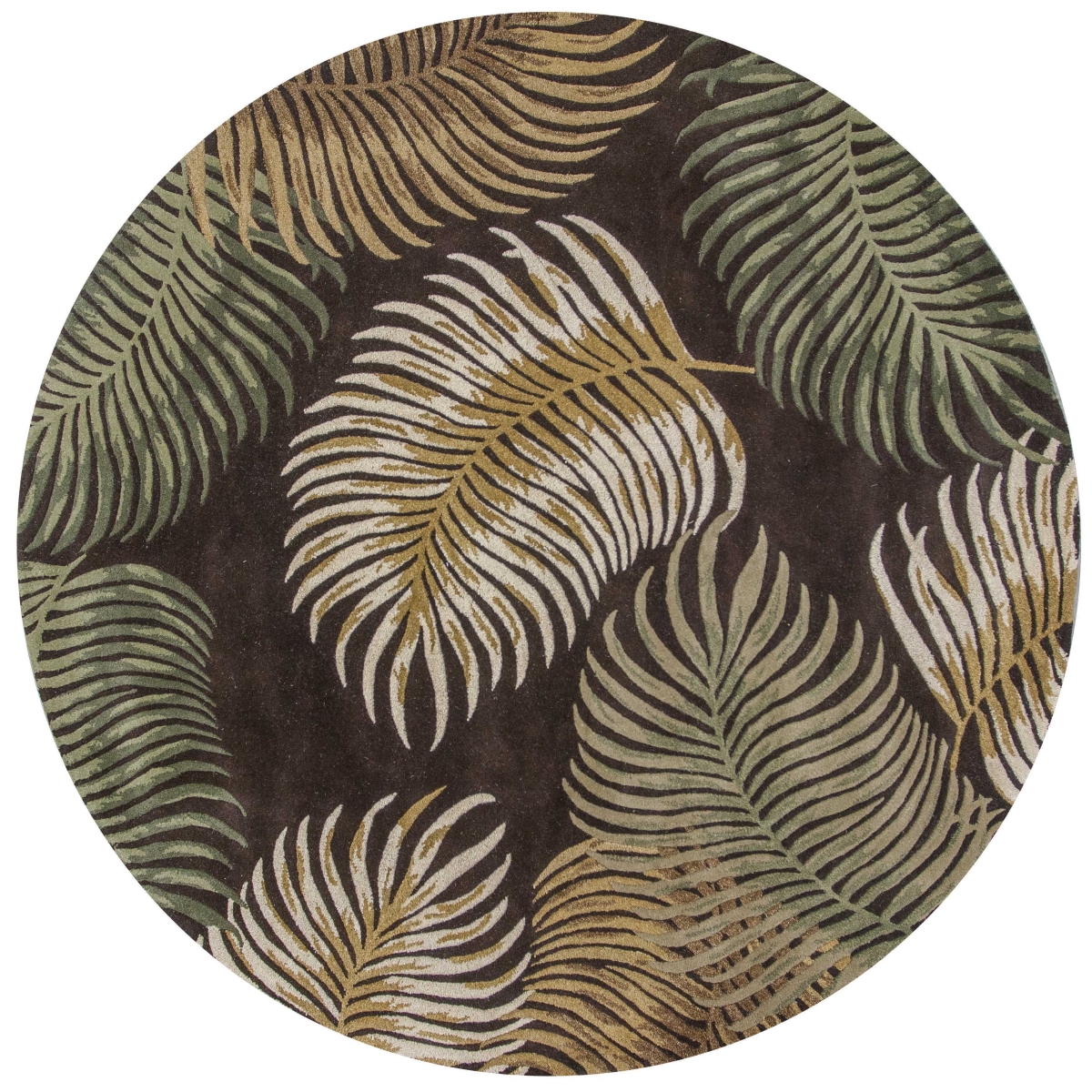 350152 7 ft. 6 in. Round Wool Espresso Area Rug