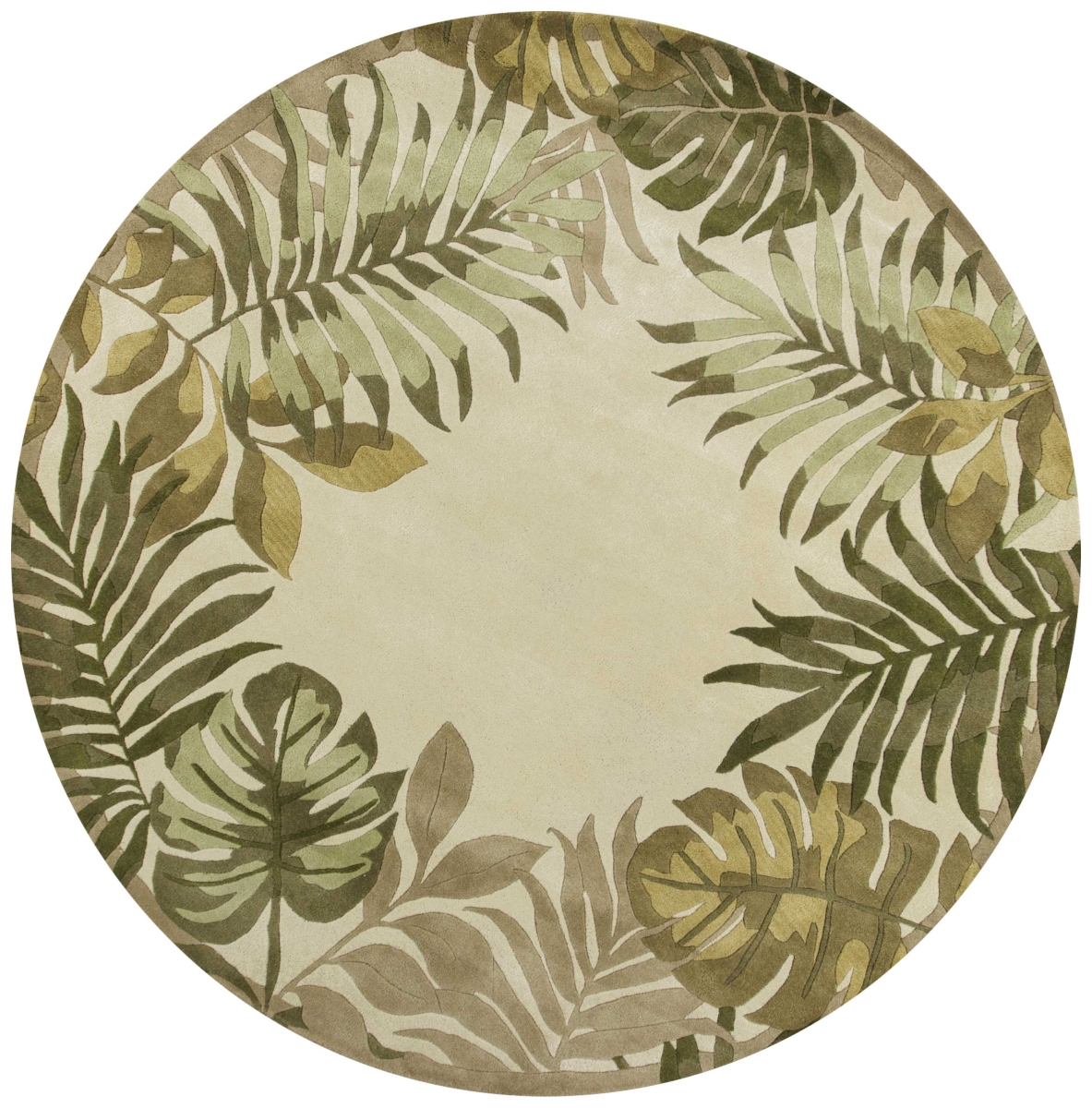 7 ft. 6 in. Round Wool Ivory Area Rug
