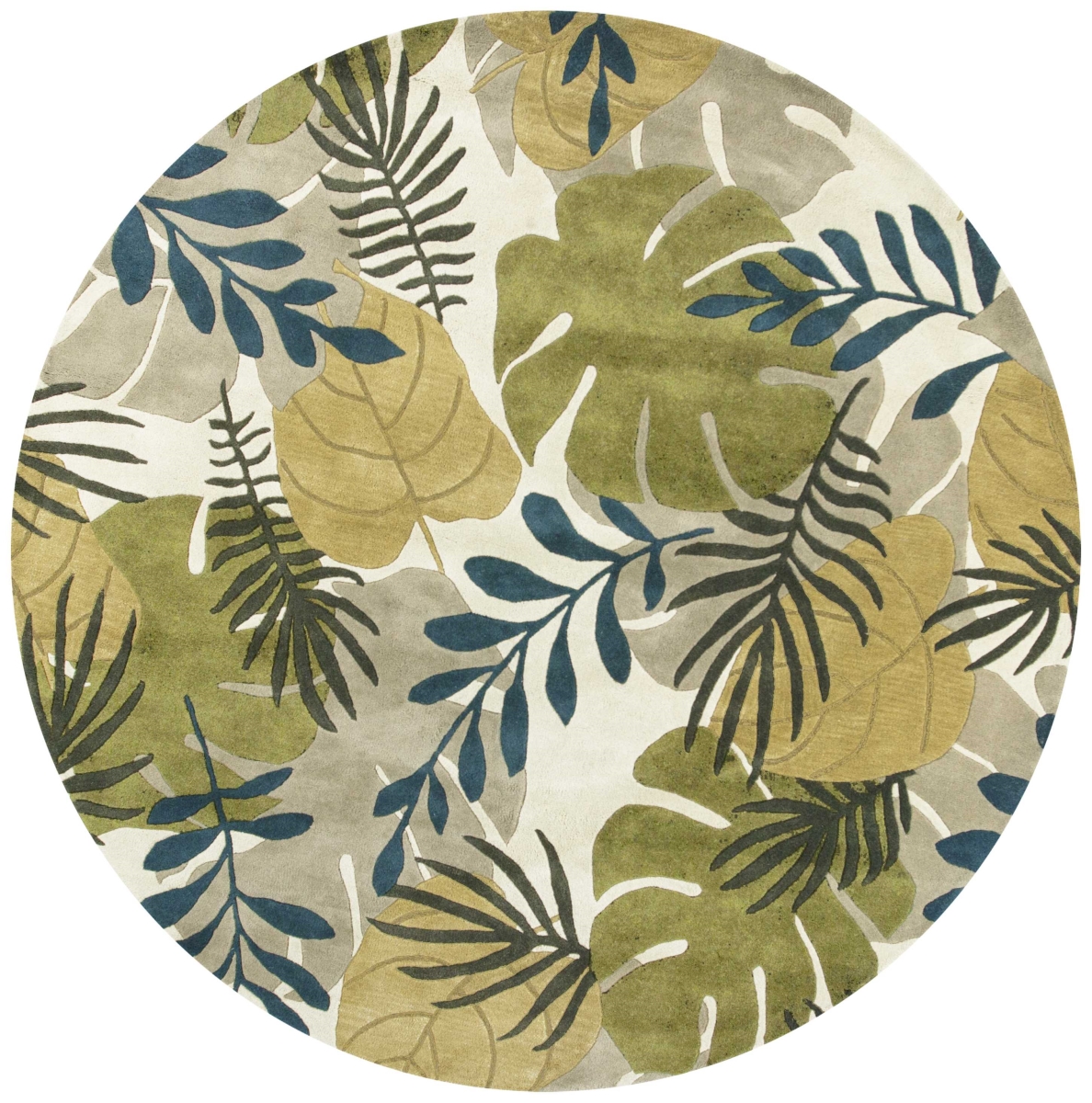 350159 7 ft. 6 in. Round Wool Ivory Area Rug