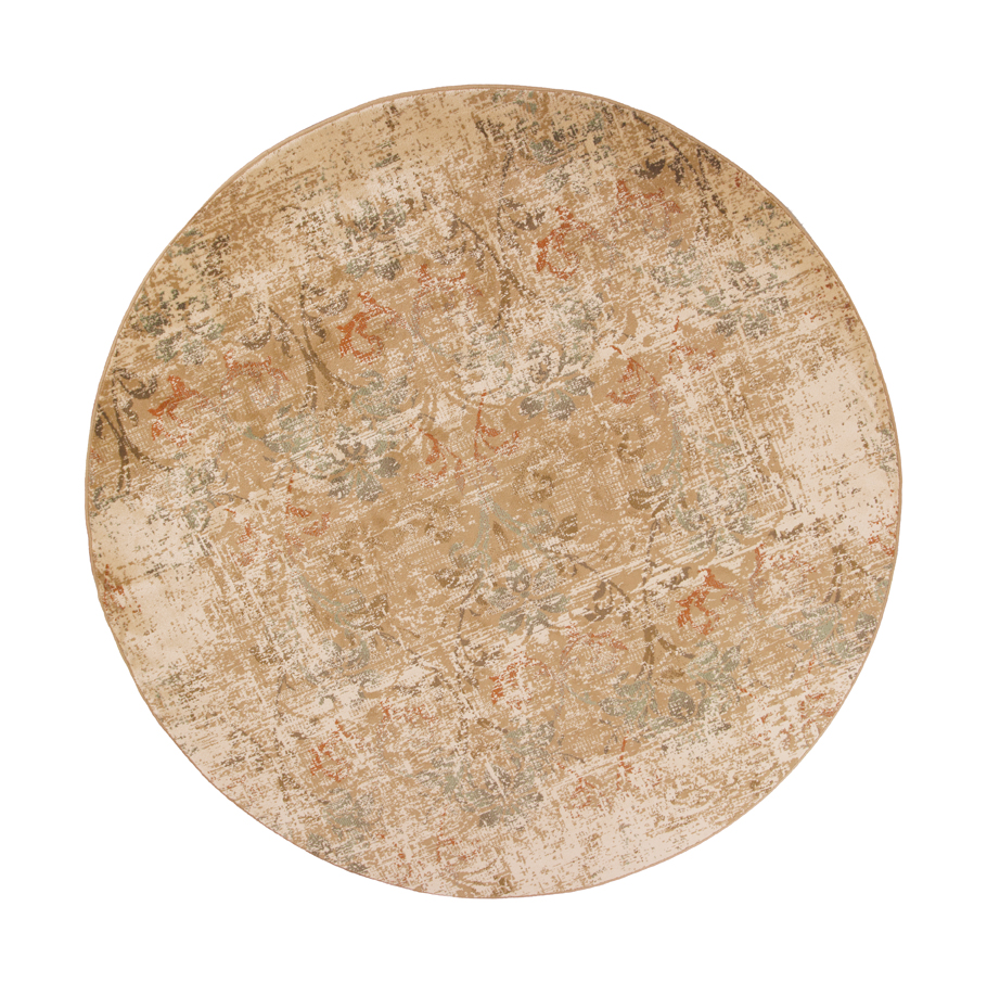 7 ft. 7 in. Round Polypropylene Champagne Area Rug