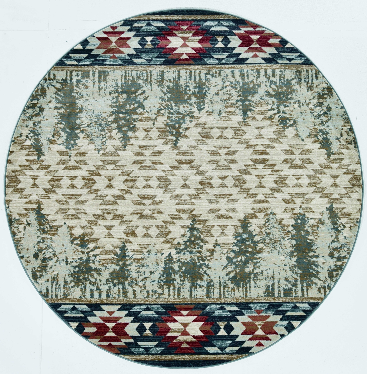 352683 7 ft. 10 in. Round Polypropylene Ivory Area Rug