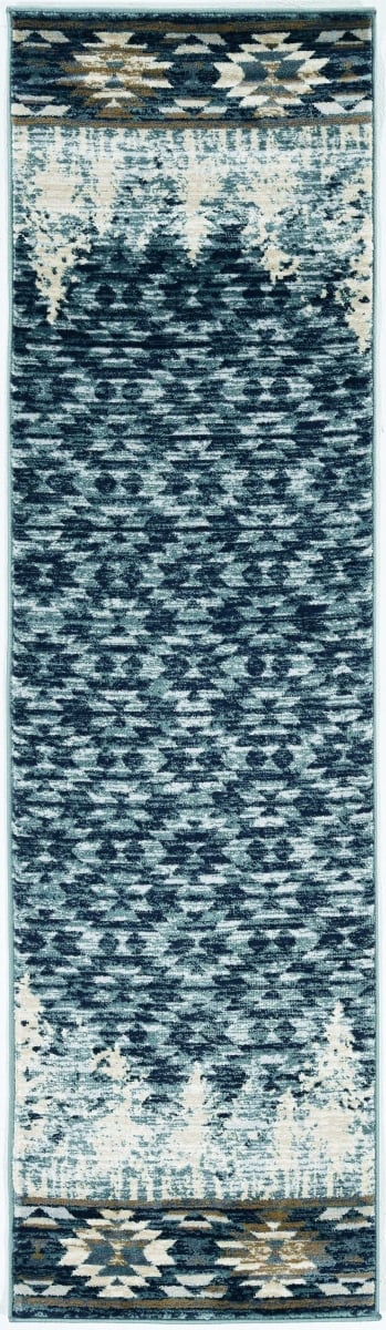 2 ft. x 7 ft. 7 in. Runner Polypropylene Slate Blue Area Rug