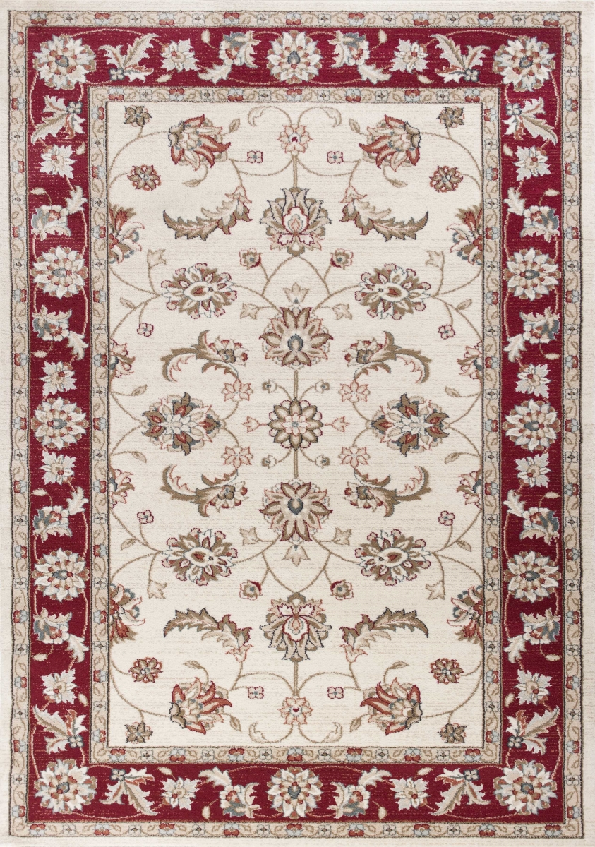 7 ft. 10 in. x 9 ft. 10 in. Polypropylene Ivory & Red Area Rug