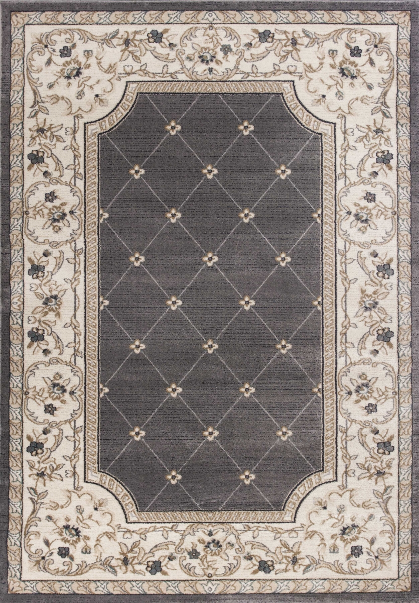 3 ft. 3 in. x 5 ft. 3 in. Polypropylene Grey & Ivory Area Rug