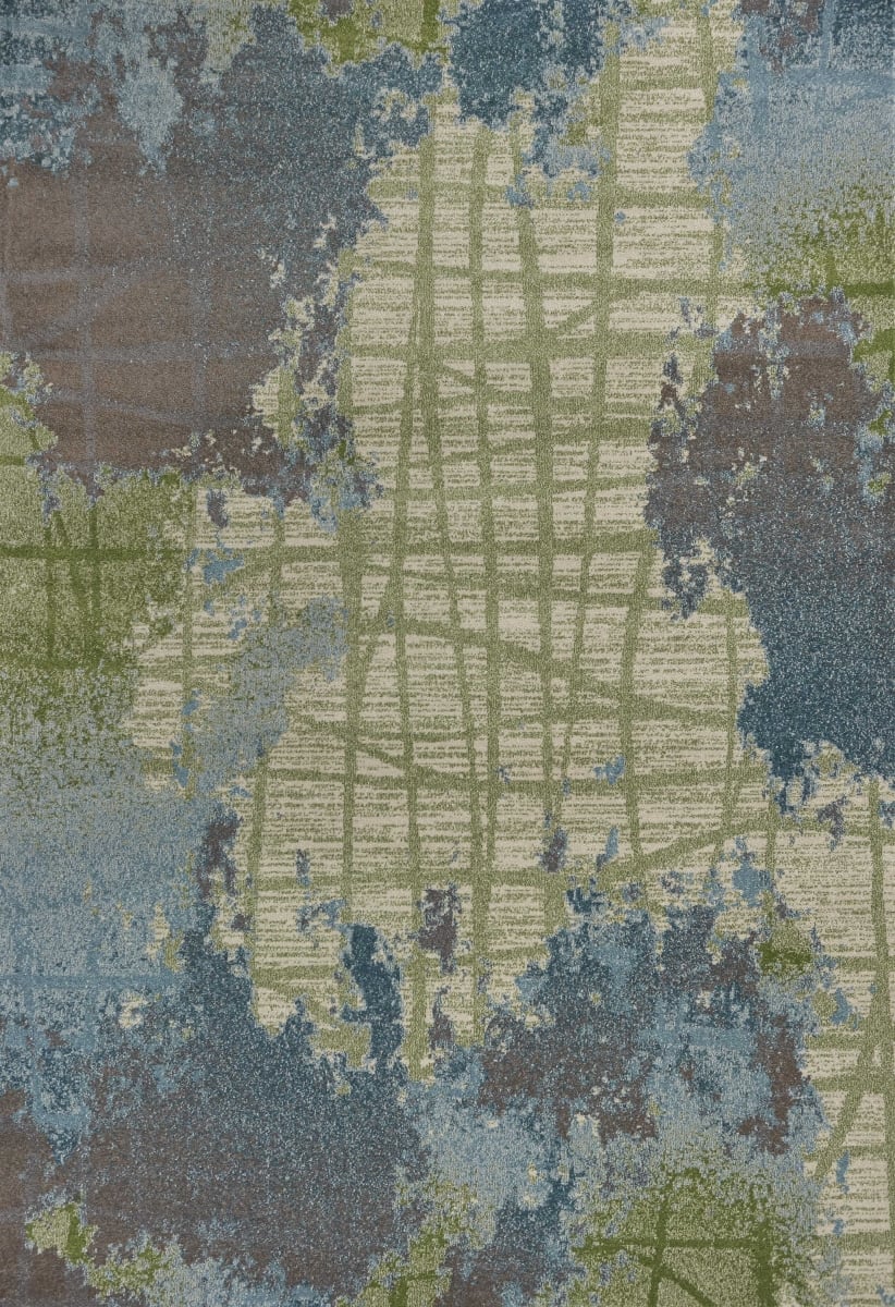 Polypropylene Green & Blue Area Rug - 6 ft. 7 in. x 9 ft. 6 in.