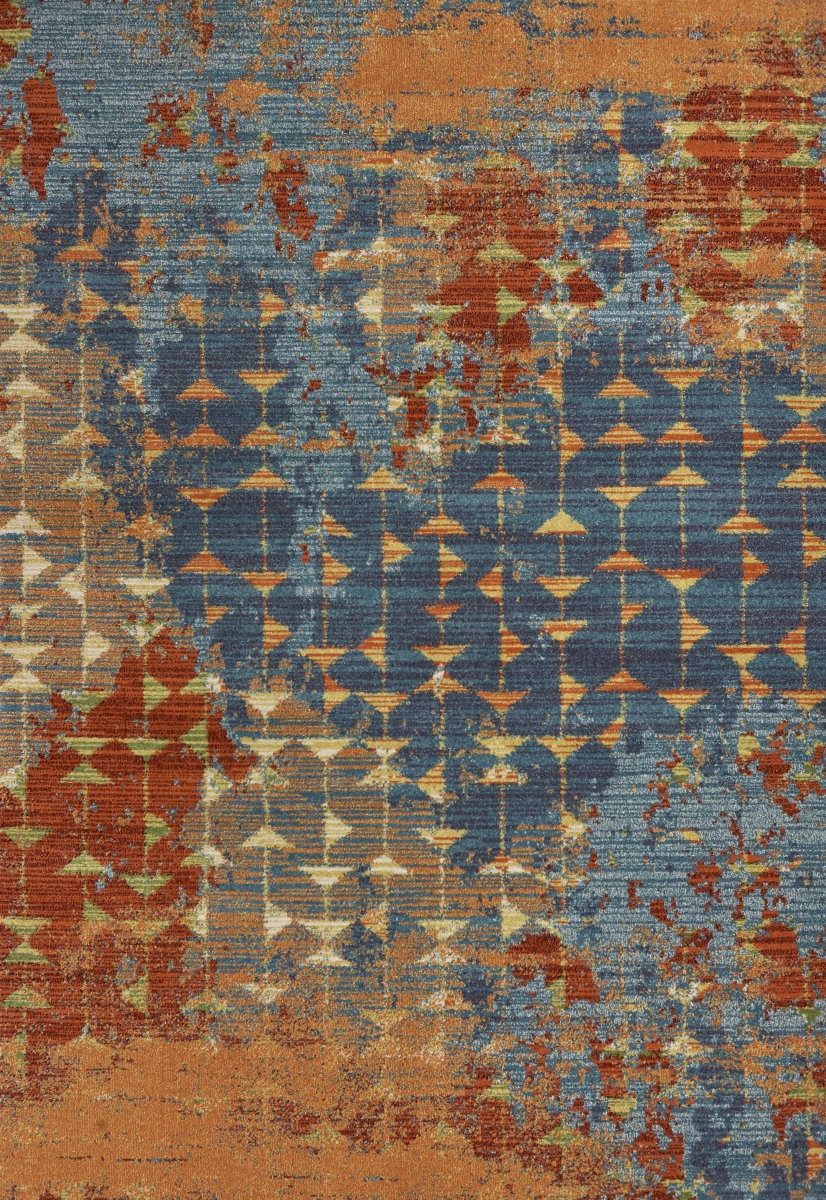 3 ft. 3 in. x 4 ft. 11 in. Polypropylene Blue & Coral Area Rug