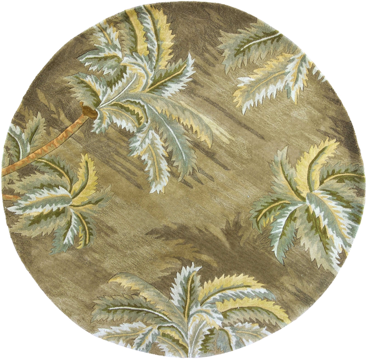 354144 5 ft. 6 in. Round Wool Moss Area Rug