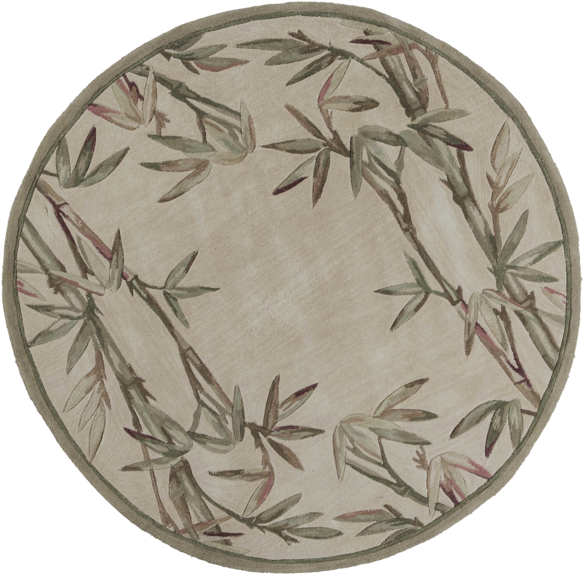 350212 7 ft. 6 in. Round Wool Ivory Area Rug