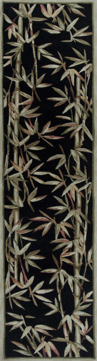 2 ft. 6 in. x 10 ft. Runner Wool Black Area Rug