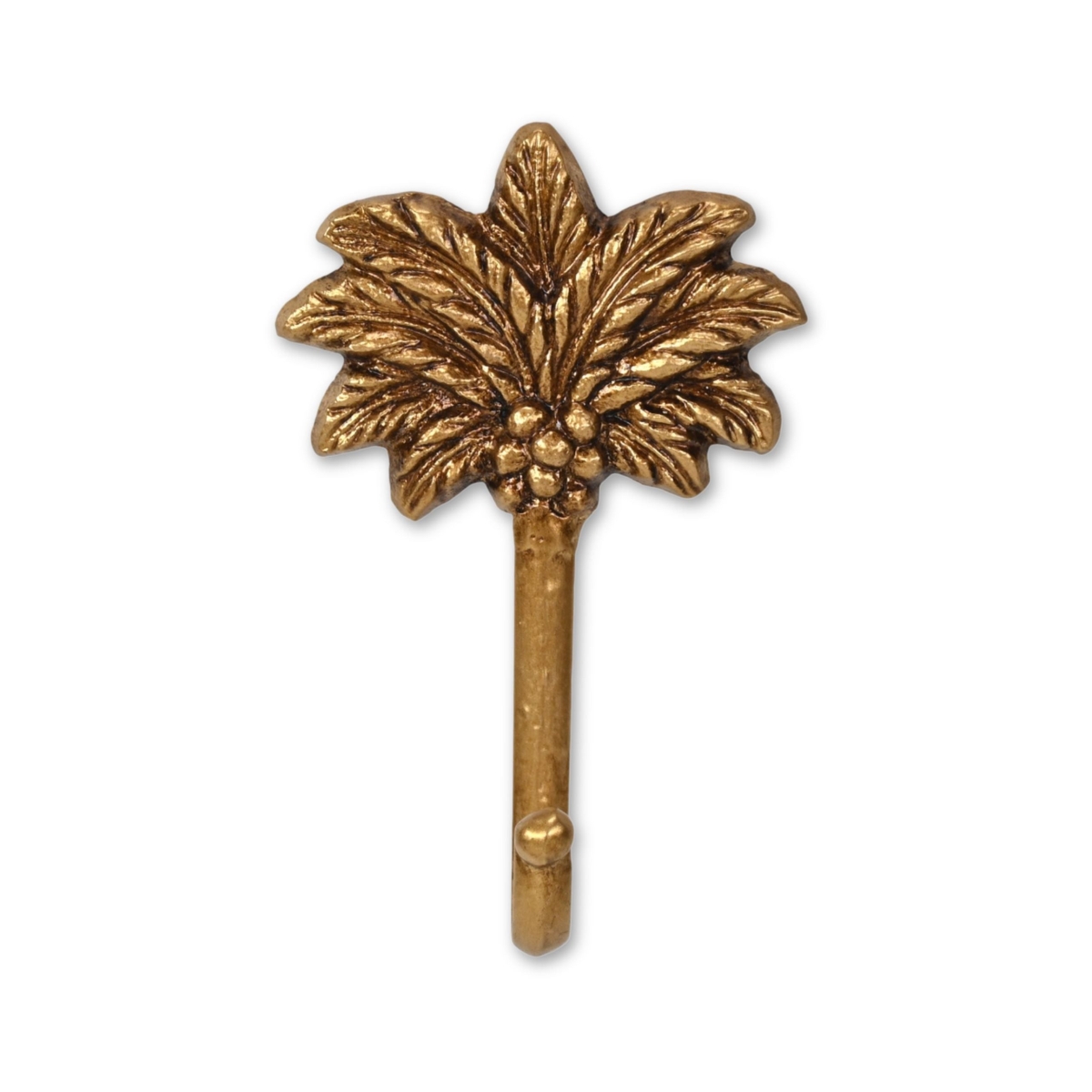 724071 4 in. Antiqued Gold Cast Iron Palm Tree Wall Hook