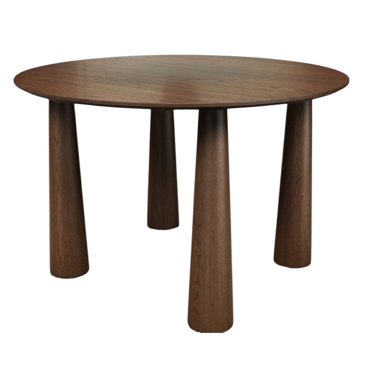 721118 59 in. Walnut Wood Round Top Dining Table